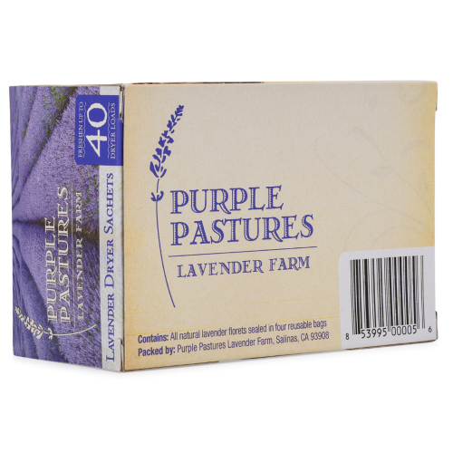 Purple Pastures Lavender Dryer Sachets, 4-count box