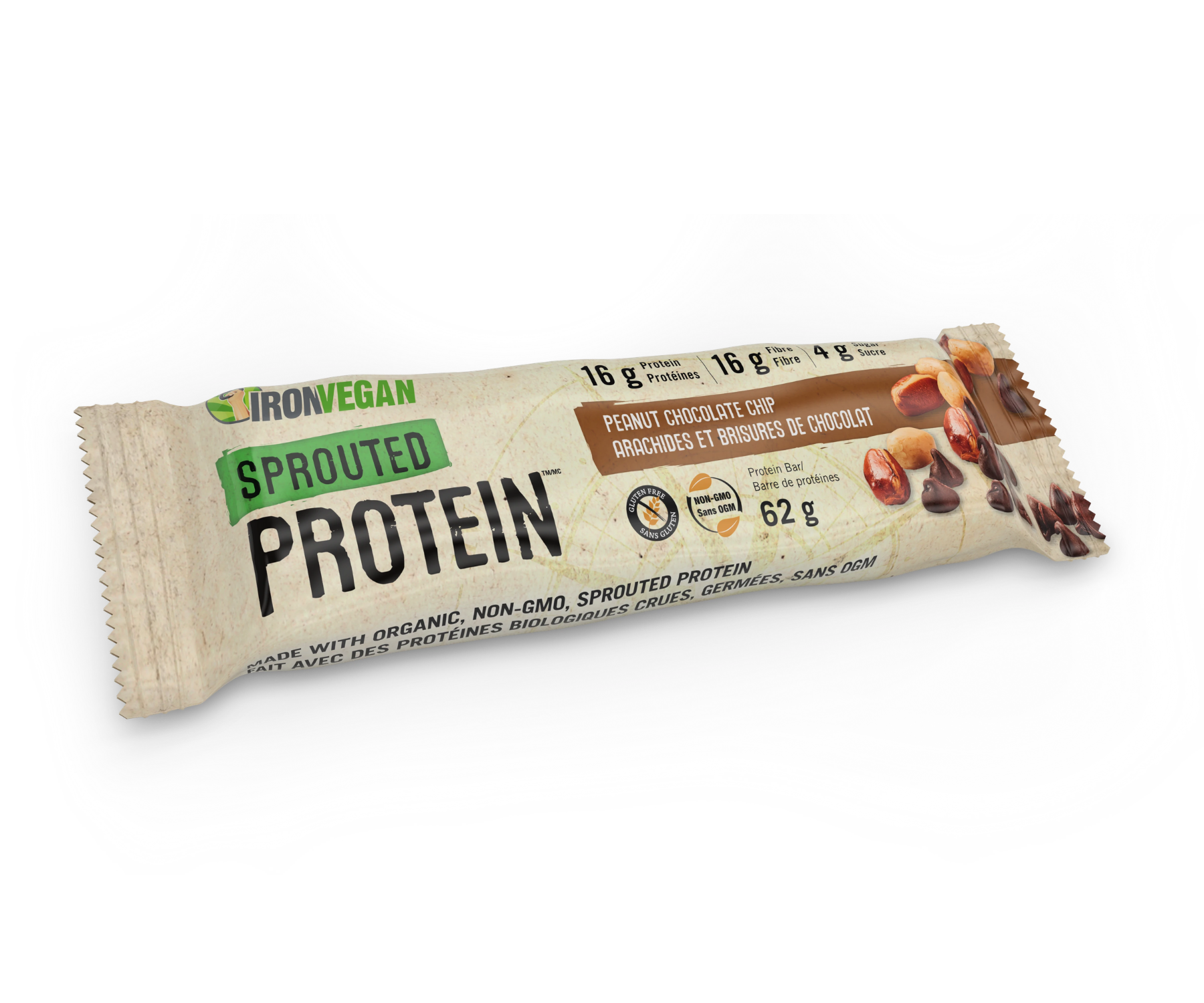 Iron Vegan Peanut Chocolate Chip Protein Bar