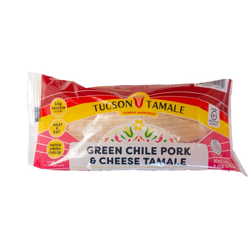 Tucson Tamale Green Chile Pork & Cheese Tamale