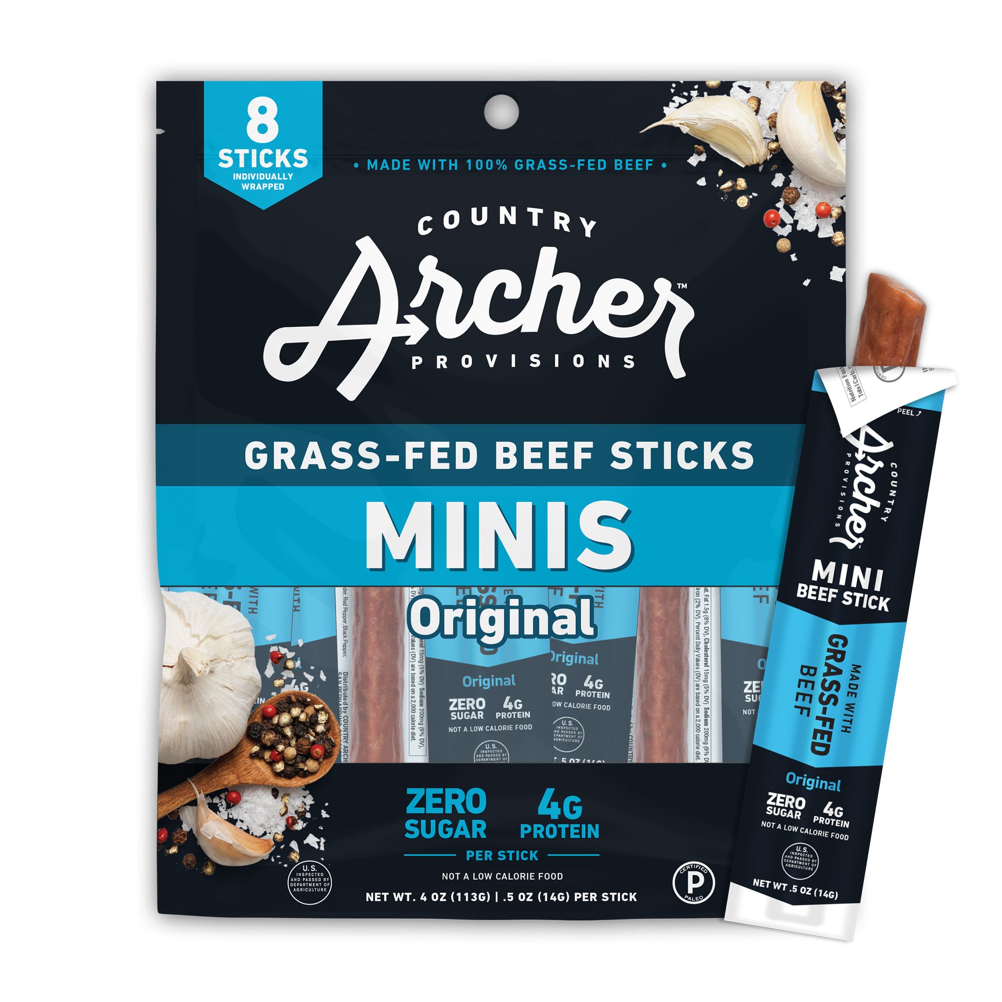 Country Archer Beef Jerky Sticks, Mini - Featured