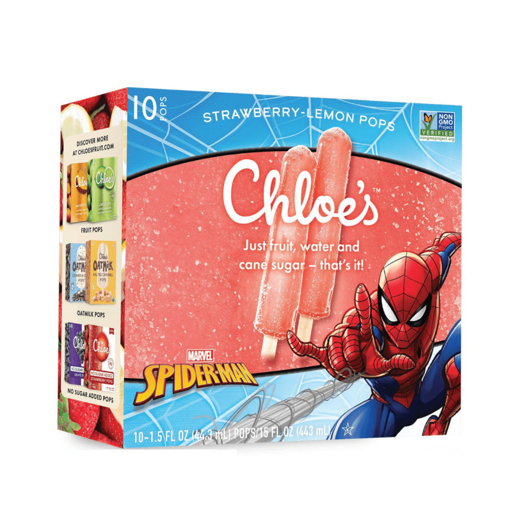 Chloe's Spider-Man Strawberry Lemon Popsicles