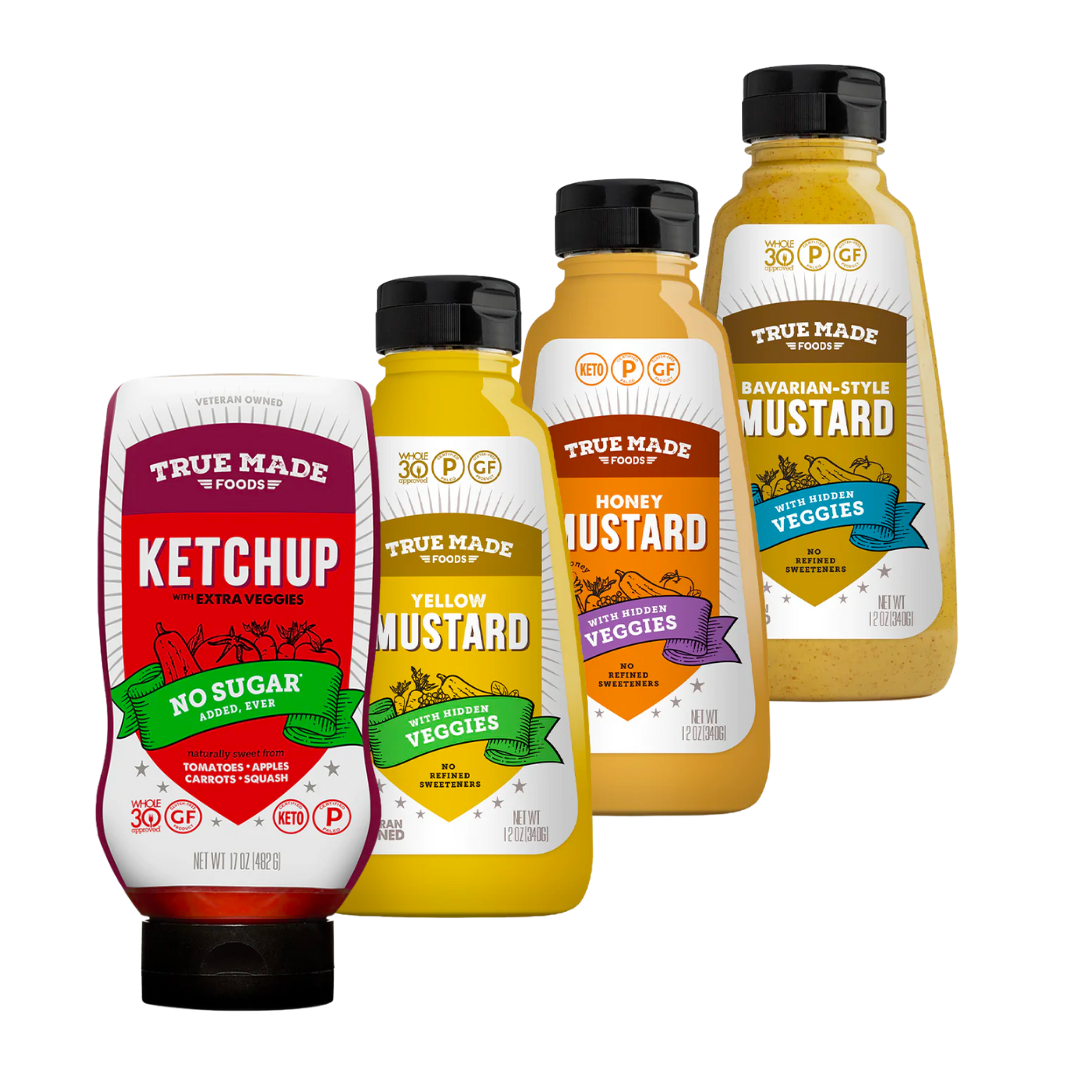 True Made Foods No Sugar, All Natural Ketchup and Mustard