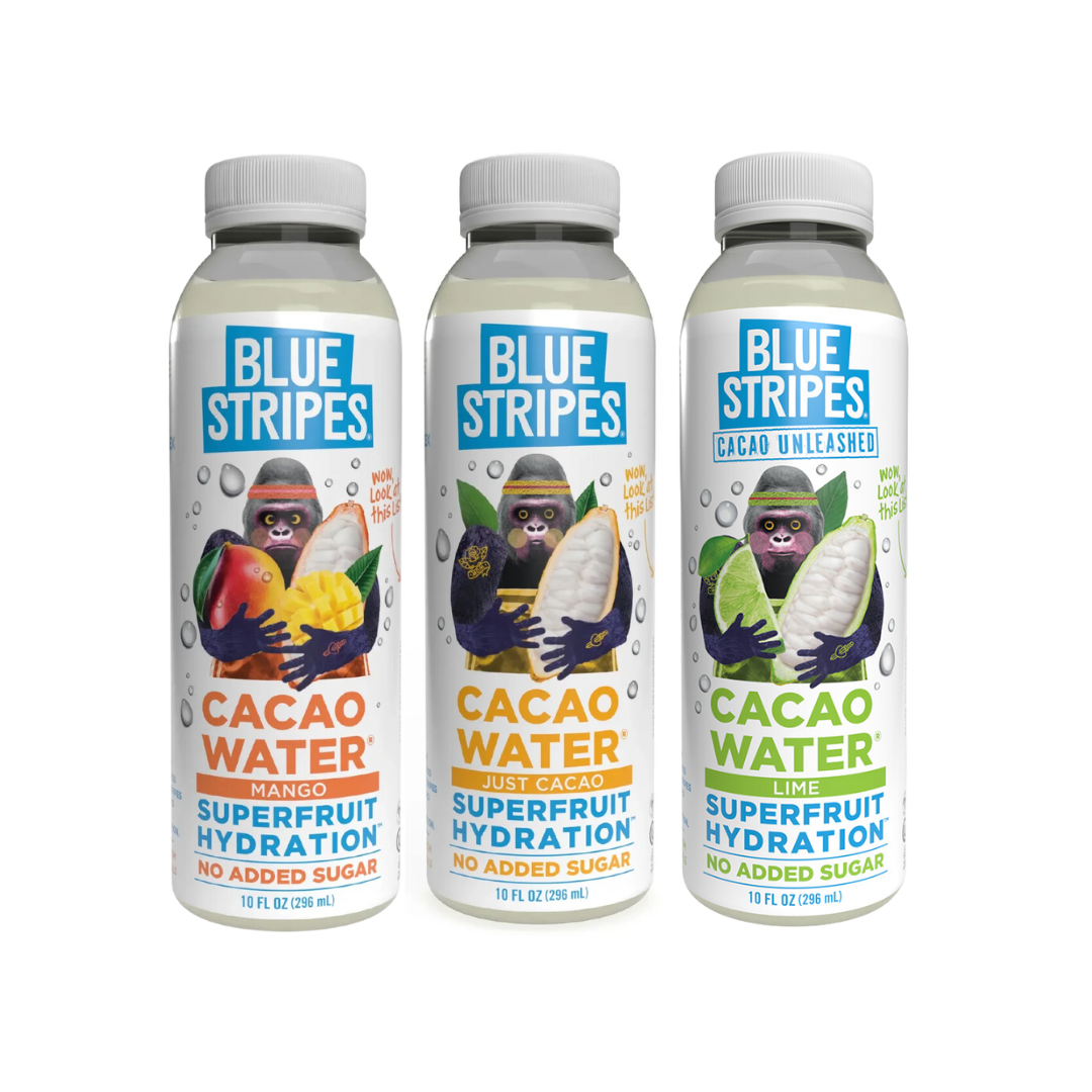 Blue Stripes Upcycled Cacao Water