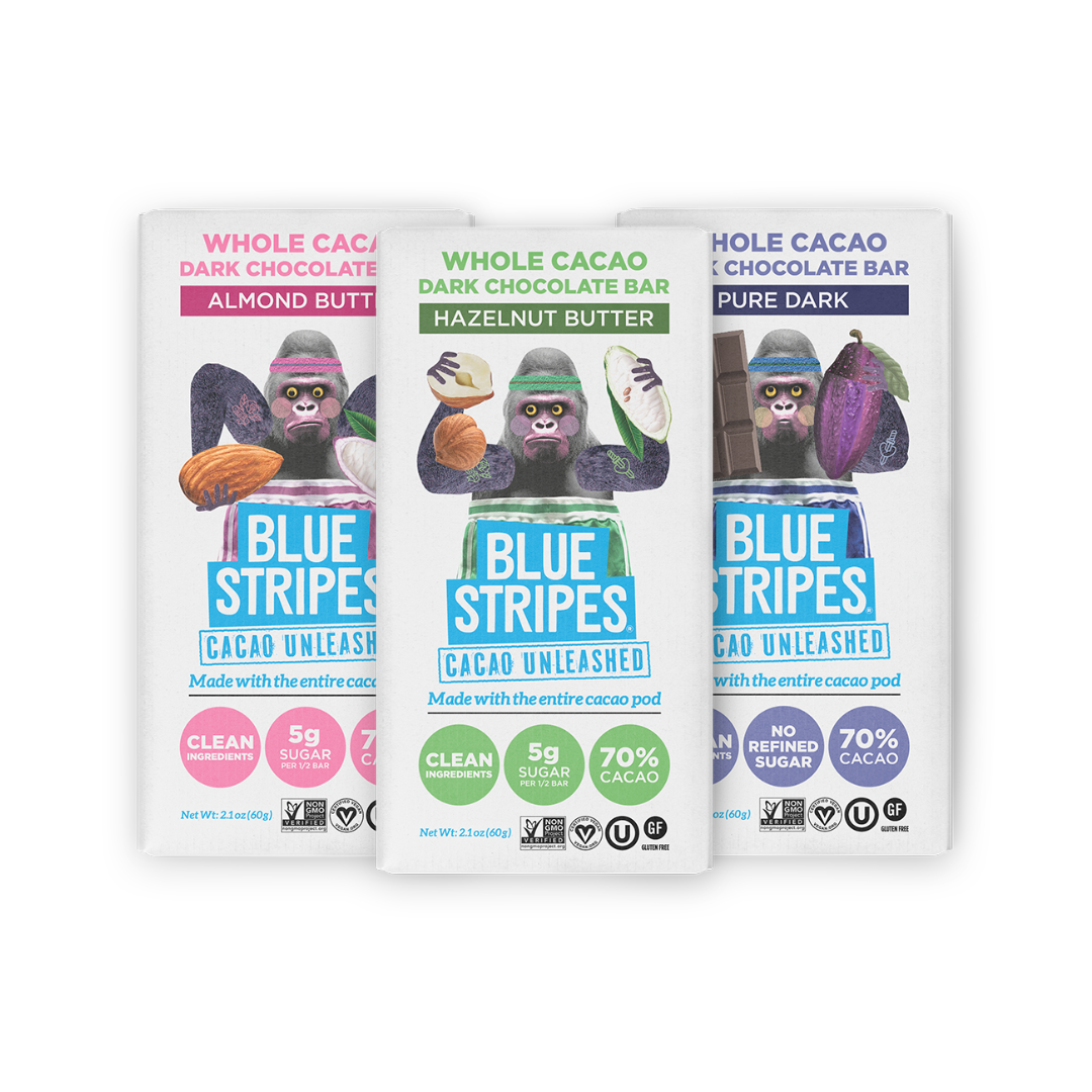 Blue Stripes Whole Cacao Chocolate