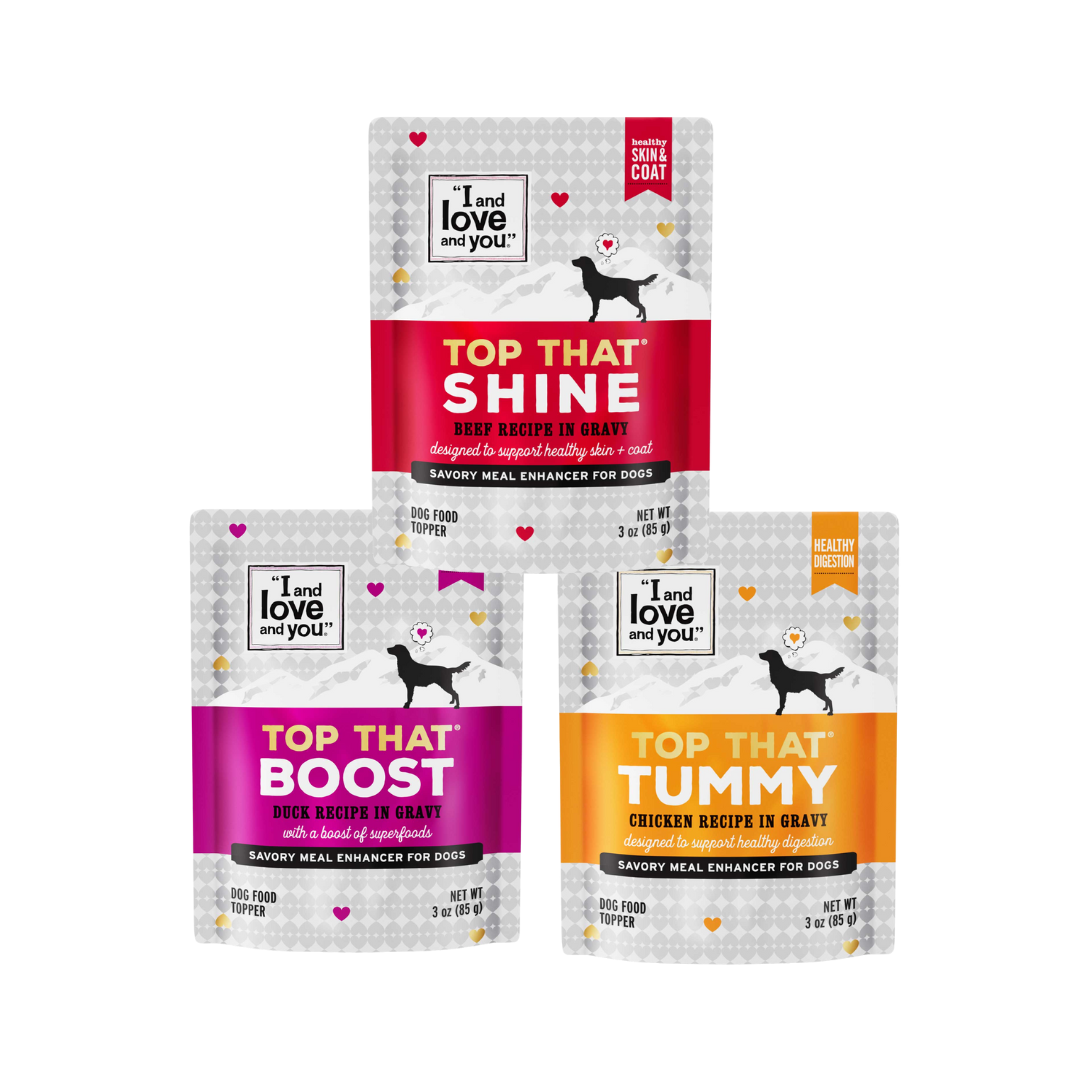 "I and love and you" Pet Dog Food Topper W/Benefits