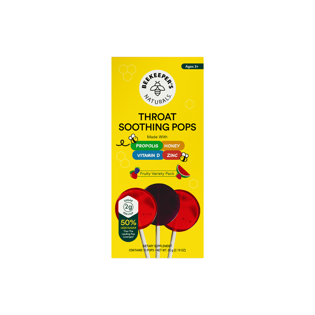 Beekeeper’s Naturals Kids Throat Soothing Pops